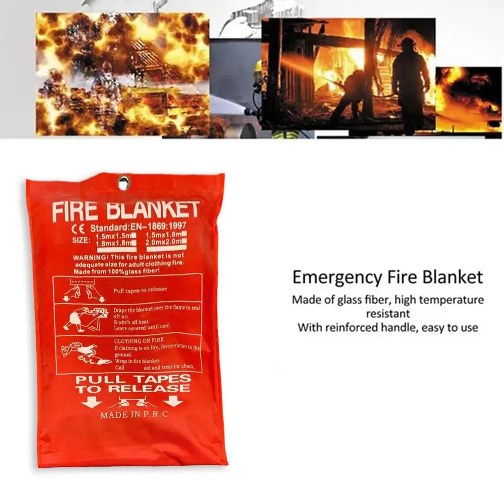1.0M×1.0M Household Emergency Fire Blanket Fighting Fire Extinguishers Glass Fiber Flame Retardant Cloth Escape Safety Cover